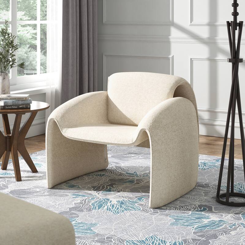 Maratea Round Arm Accent Chair and Ottoman by iNSPIRE Q Modern