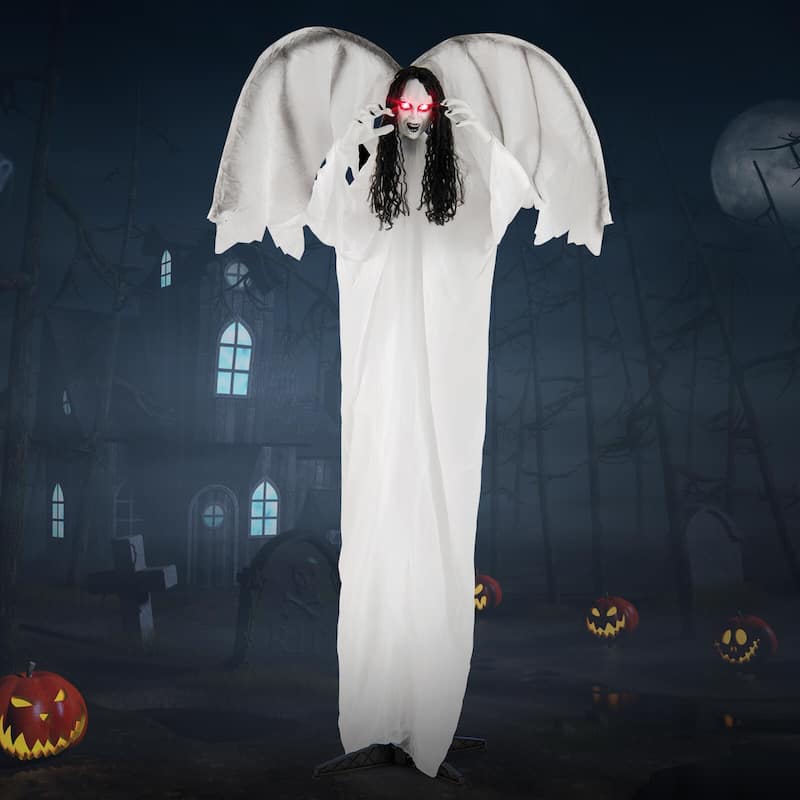 7 FT Halloween Animatronics Outdoor Decor Animated Standing Scarecrow