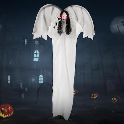 7 FT Halloween Animatronics Outdoor Decor Animated Standing Scarecrow