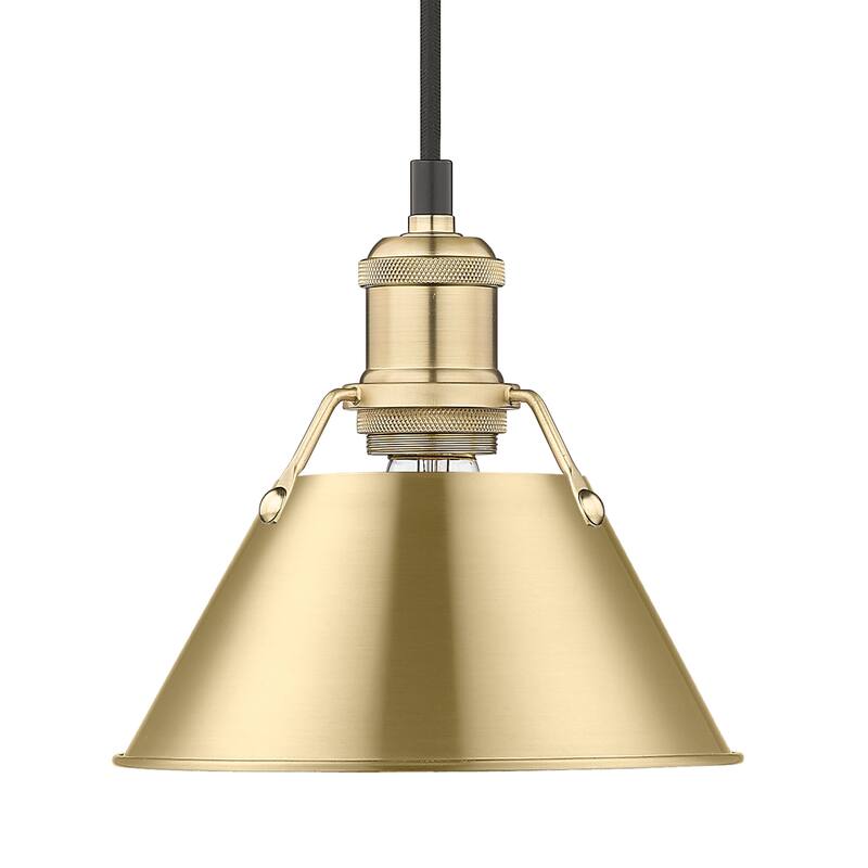 Yep by Golden Lighting Orwell 1-light 8in Pendant in Brushed Champagne Brass - Gold