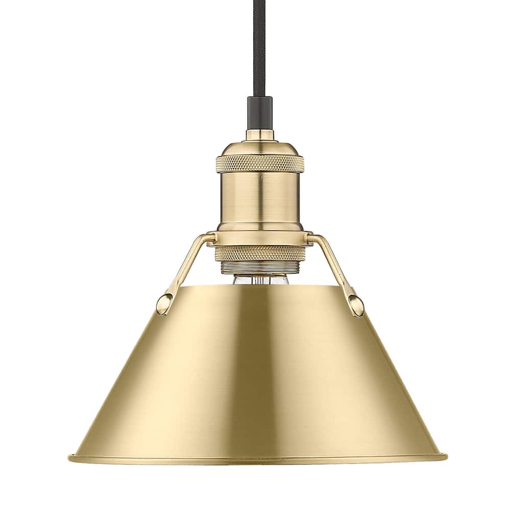 Yep by Golden Lighting Orwell 1-light 8in Pendant in Brushed Champagne Brass - Gold