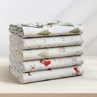 Linery & Co. Ultra-Soft Turkish Cotton Flannel Holiday Print Sheet Set