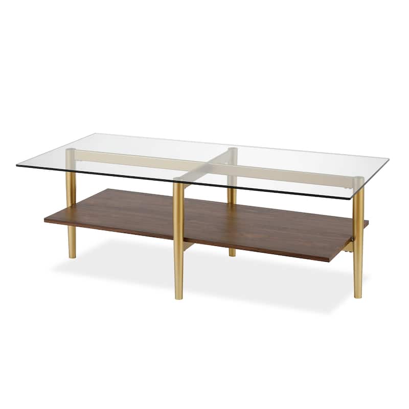Otto 47" Wide Rectangular Coffee Table with MDF Shelf - 47" Wide