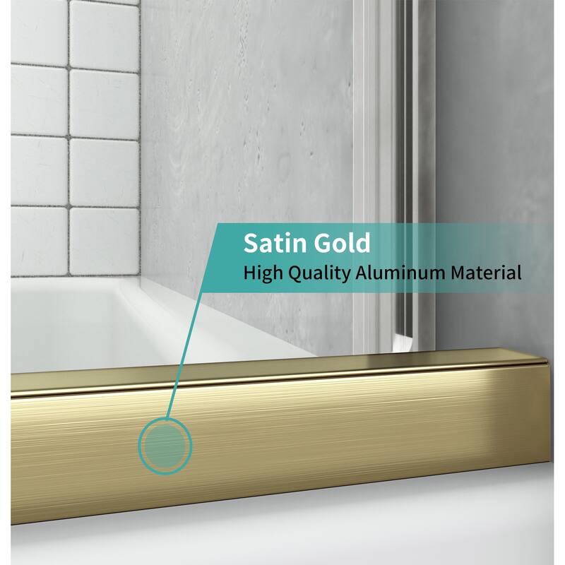 i-Homare 55 - 59 in.W x 60 in.H Sliding Frameless Tub Door Shower Door