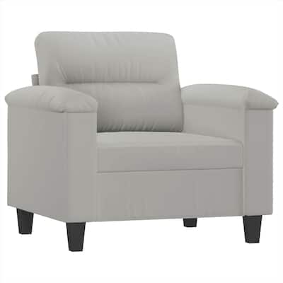Sofa Chair, Gray Microfiber, Tapered BLock Legs, 35 Inch