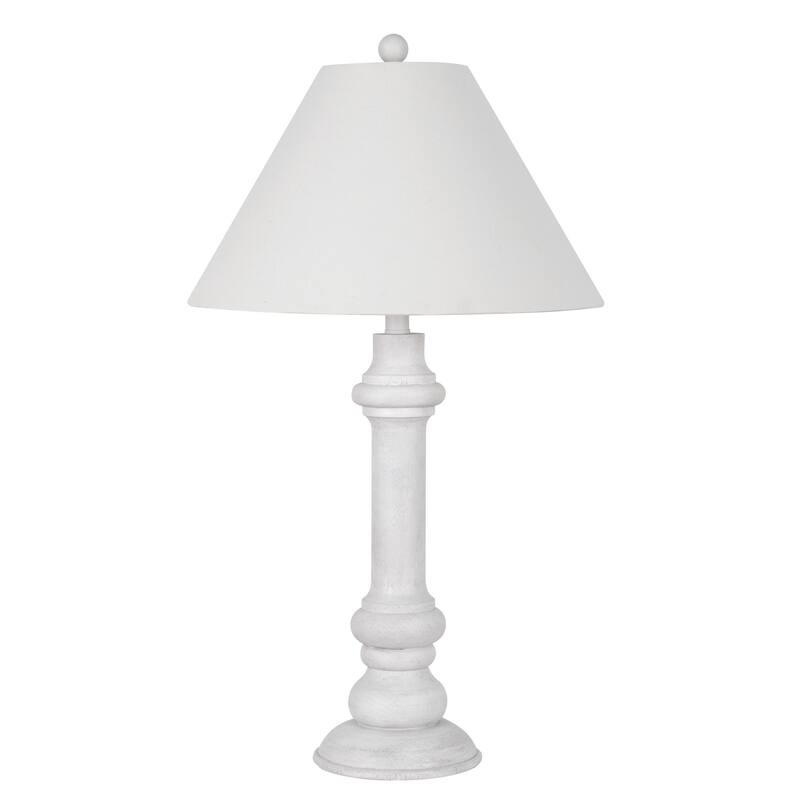 Polyresin 30" Table Lamp with Linen Shade, Antique Cream (Set of 2)