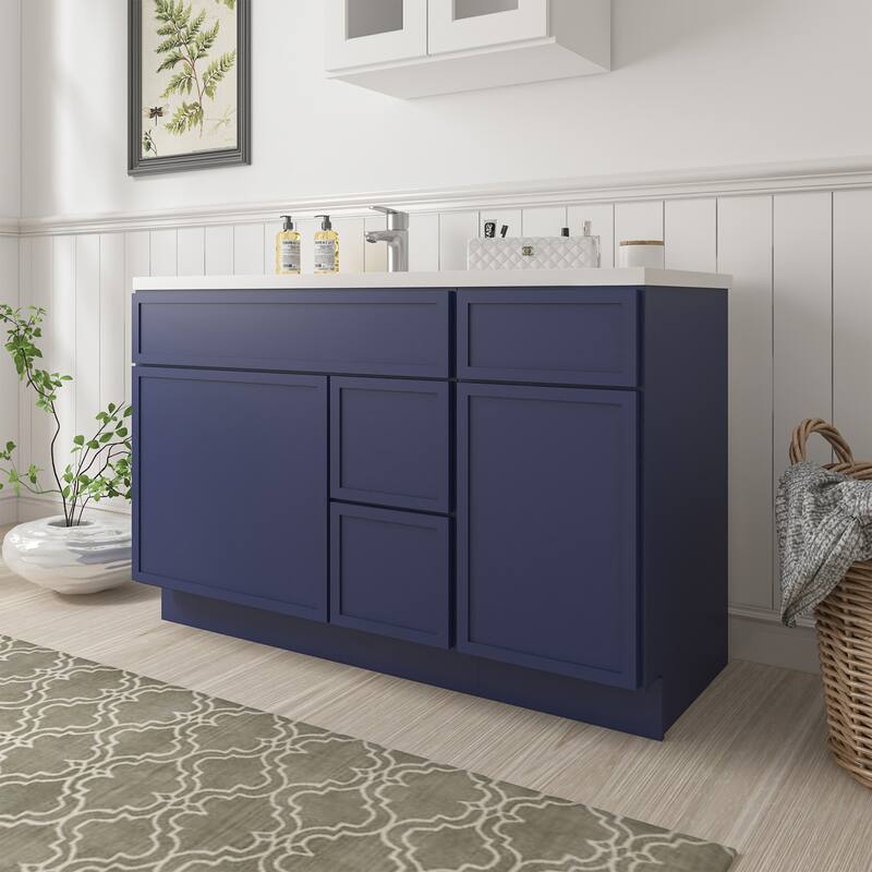 Vanity Art 51" Birch Freestanding Bathroom Vanity Cabinet without Top