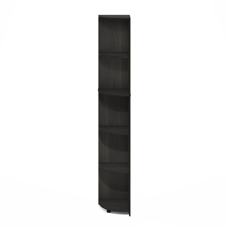 70.87 in. Tall Espresso Wood 5-Shelf Bookcase