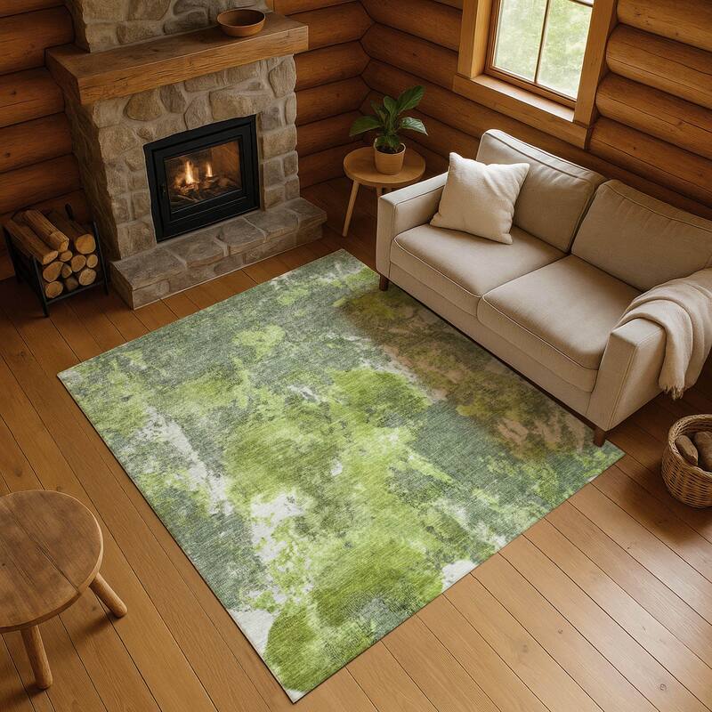 Premium Washable Super Soft Abstract Mayfield Rug - Aloe - 3' x 5'