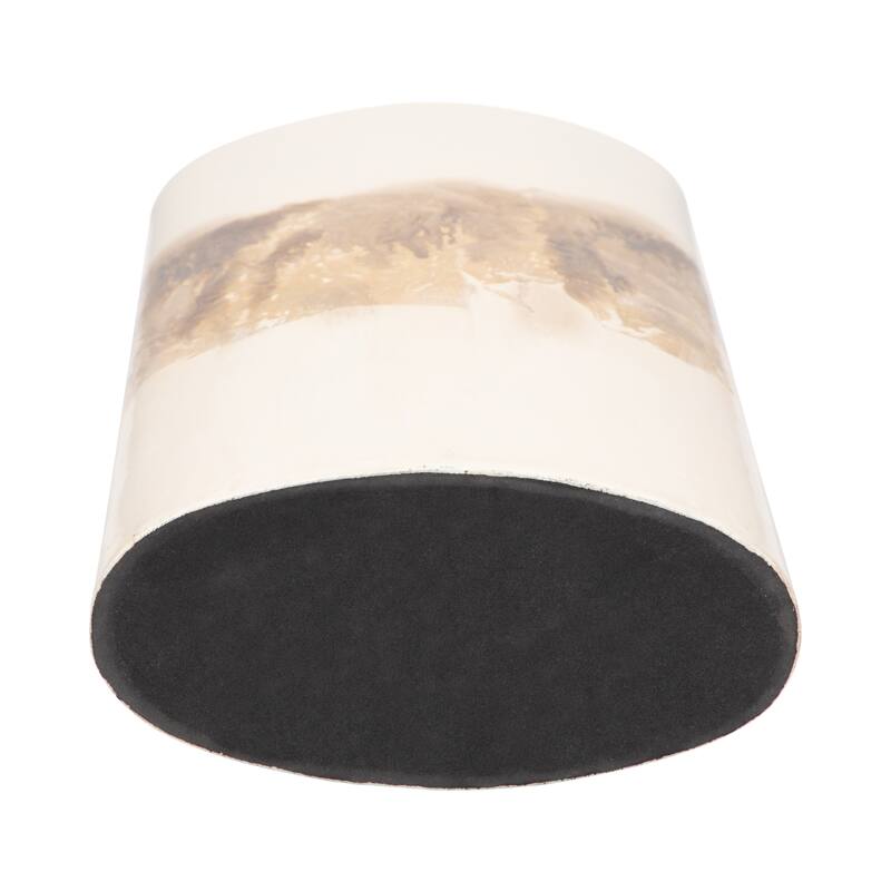 Sagebrook Home Neutral Glam Metal Pearl/Gold Two Tone Cylinder Flask Vase