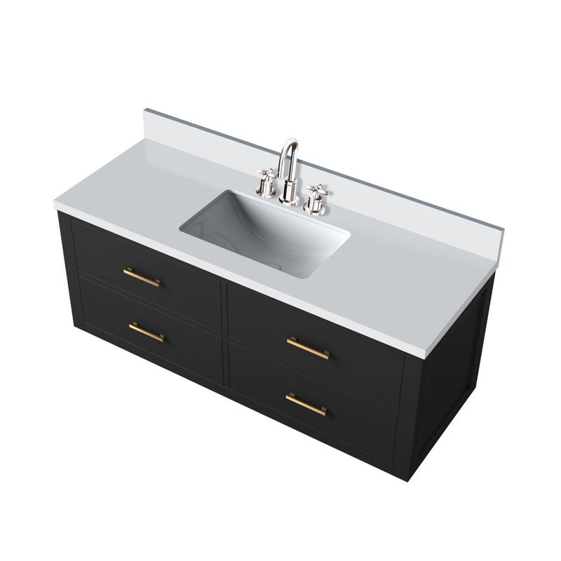 Castor Bath Vanity with Quartz Top, Sink and Faucet