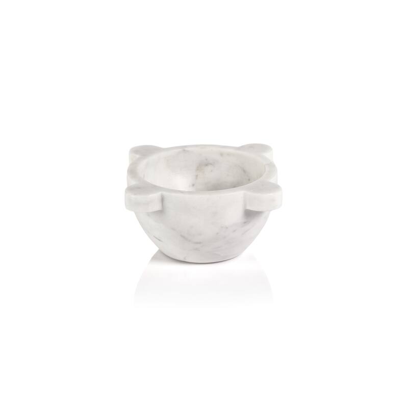 Ross Marble Mortar / Condiment Bowl - White - Medium
