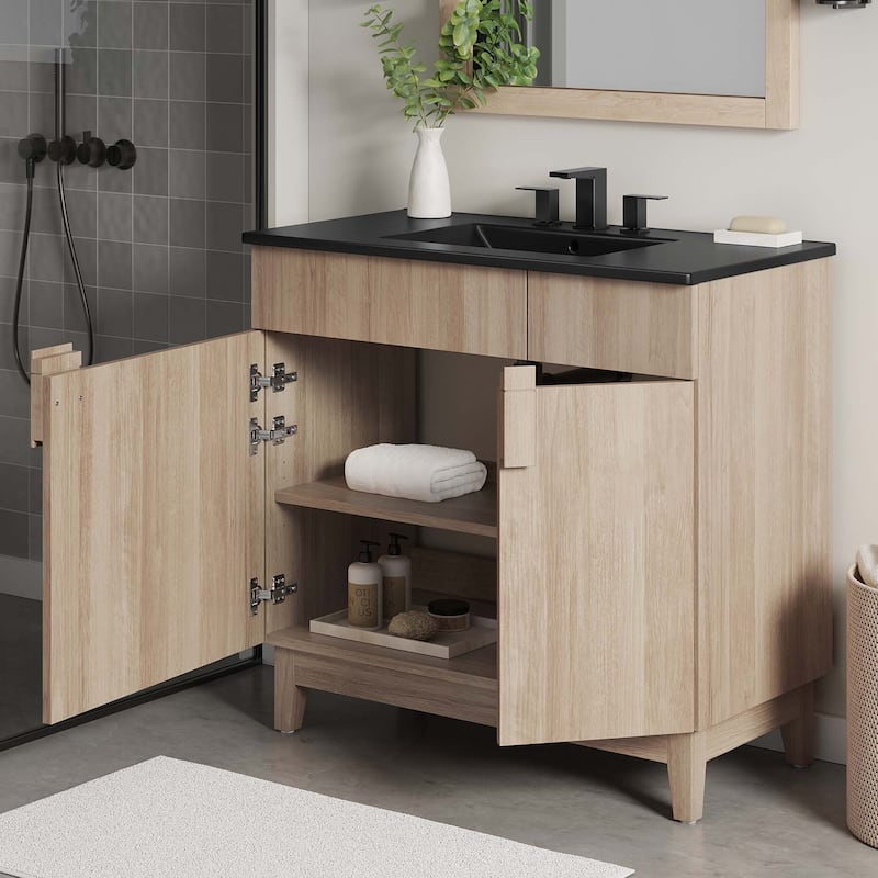 Miles 36" Bathroom Vanity - Oak