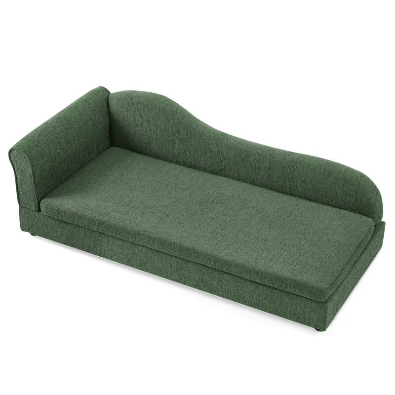 Oversized Pet Sofa, Elegant Modern Linen Fabric Elevated Dog Sofa Bed, Oversized Rectangular Pet Bed with Backrest & Armrest