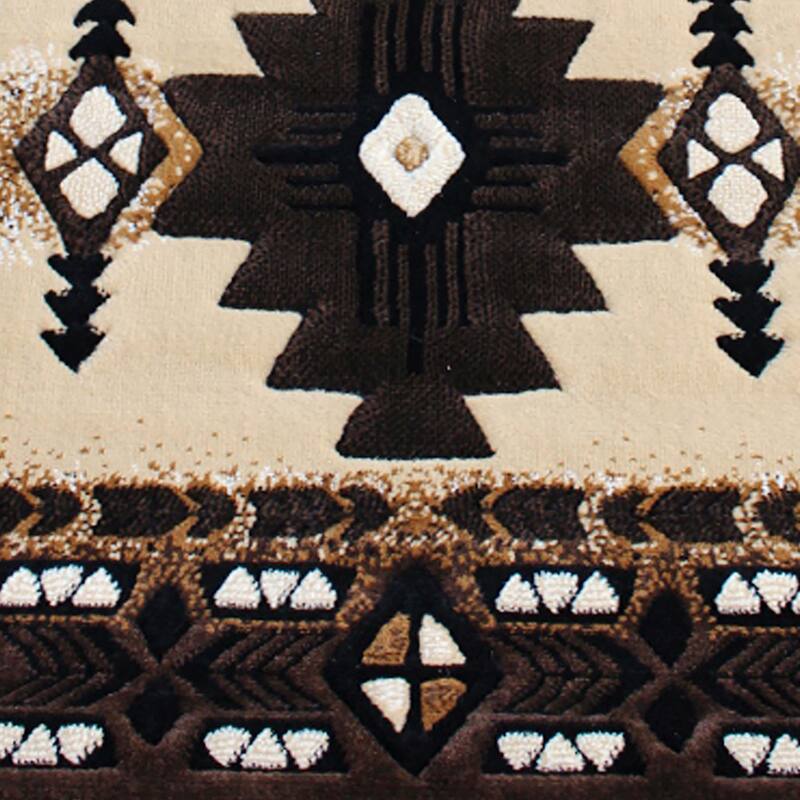 Traditional Southwestern Style Olefin Fiber Geometric Area Rug