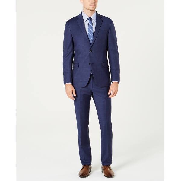 Tommy Hilfiger Men's Modern Fit Th Flex Stretch Wool Suit Blue Size 40L ...