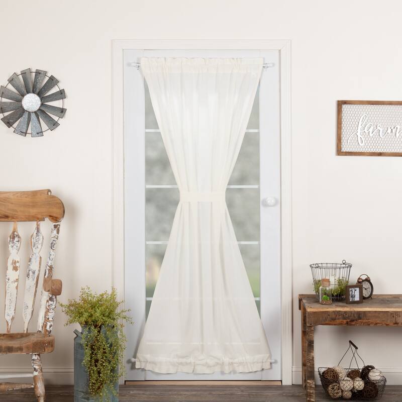 Tobacco Cloth Fringed Door Panel - Door Panel 72x40 - Door Panel 72x40