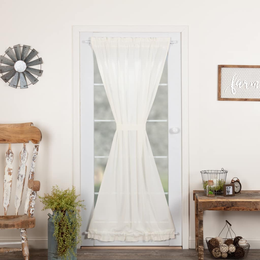 Tobacco Cloth Fringed Door Panel - Door Panel 72x40 - Door Panel 72x40