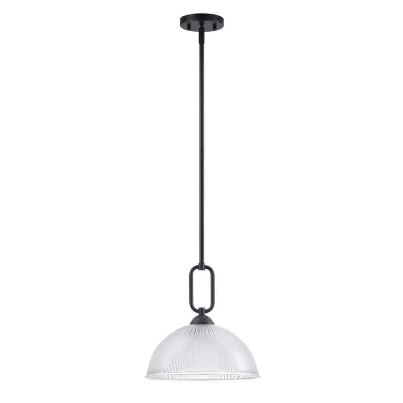 KAWOTI Modern Pendant Light with Ribbed Dome Shade