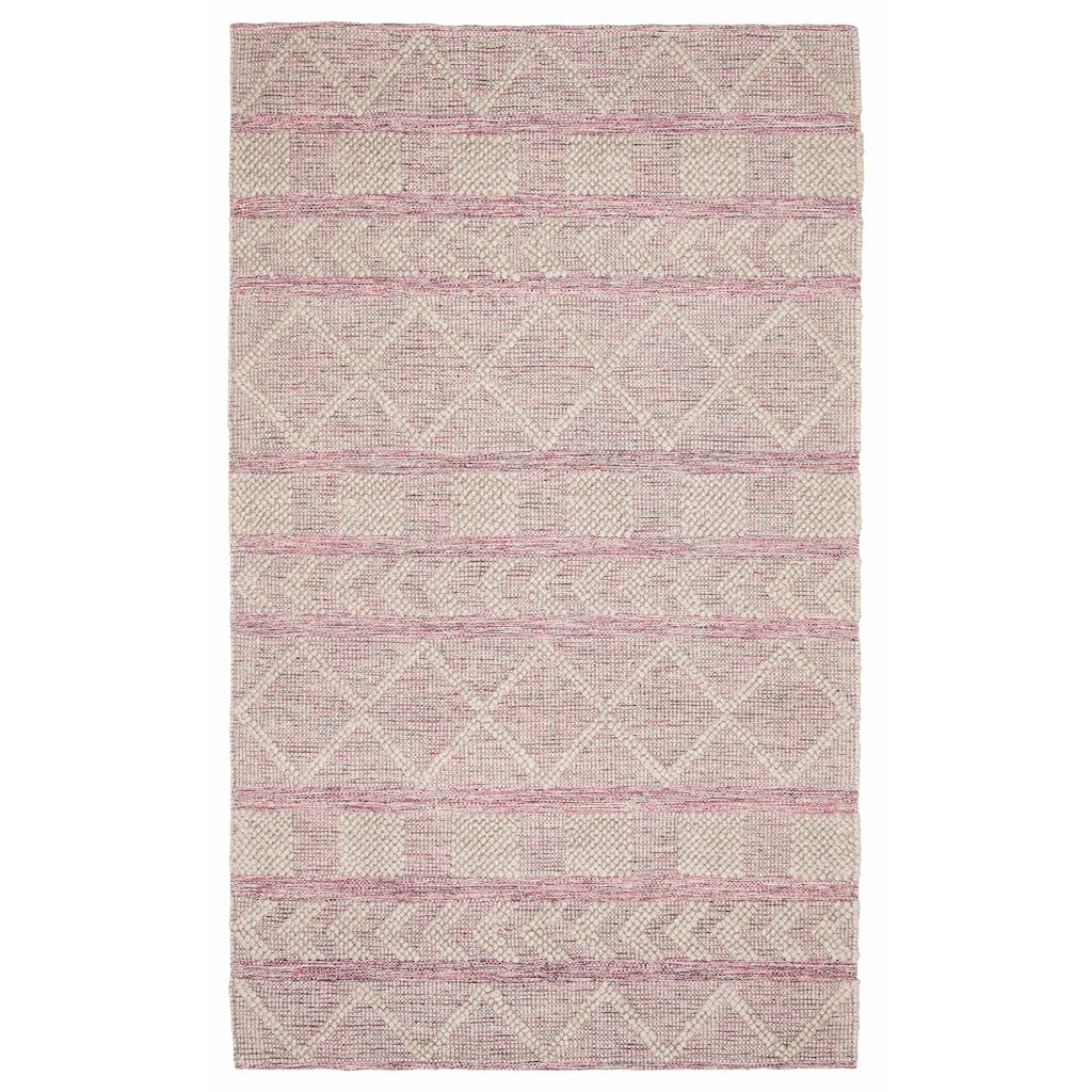 ECARPETGALLERY Braid weave Sienna Pink Wool Rug - 4'11 x 8'0