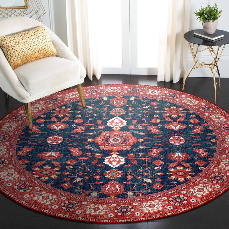 My Magic Carpet Machine Washable Rug Ramage Indigo - 6' Round
