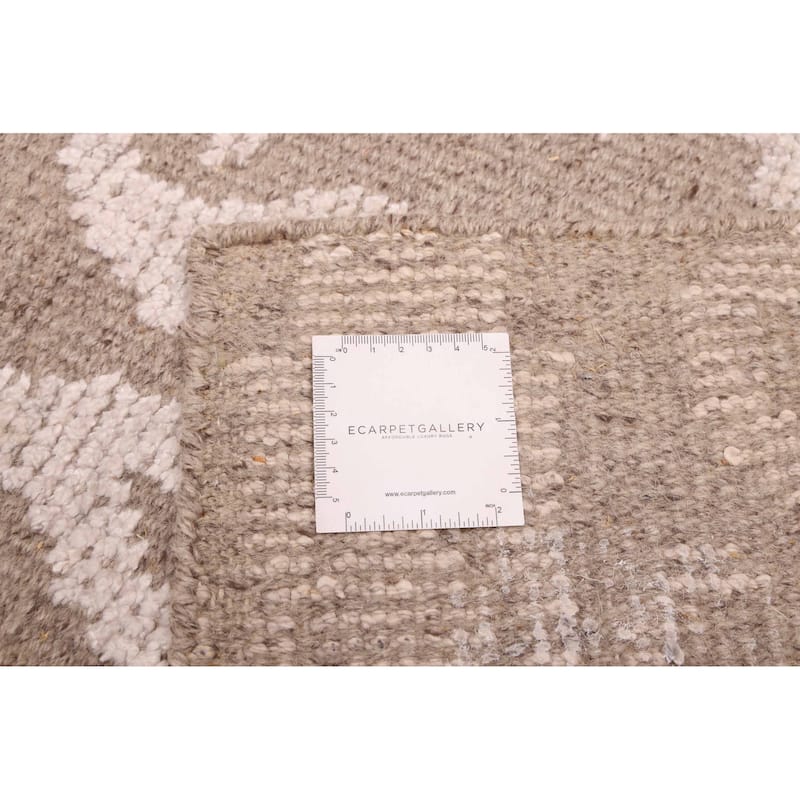 ECARPETGALLERY Hand-knotted Looma Taupe Silk, Wool Rug - 8'3 x 10'1