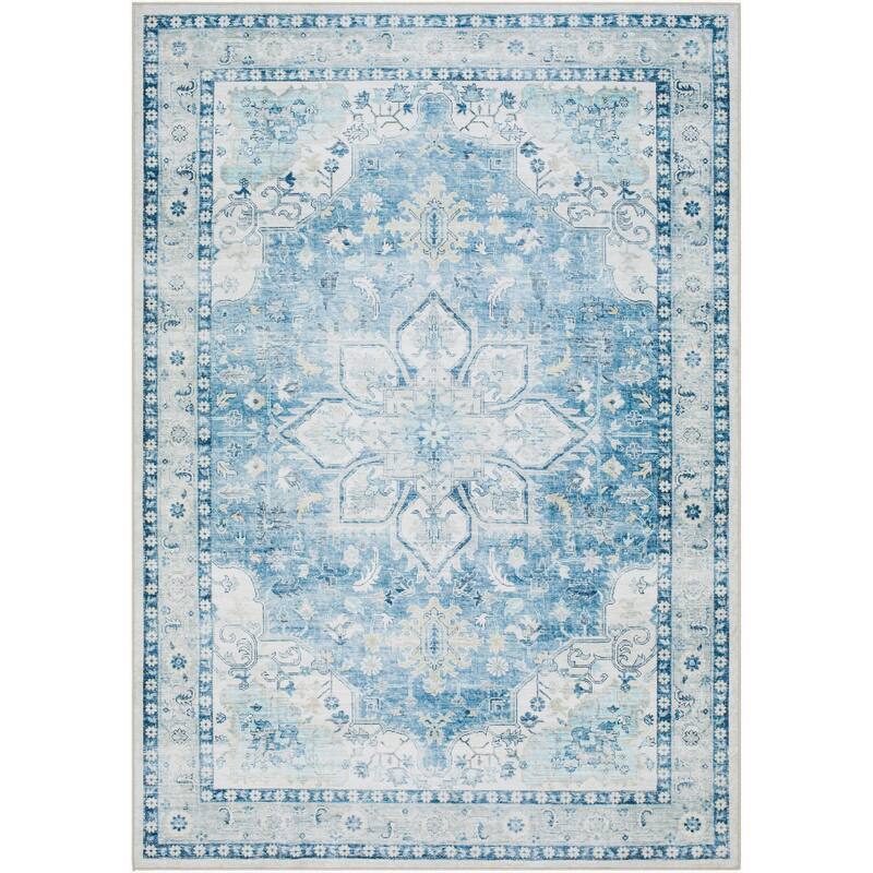 Livabliss Traditional Lavable Medallion Washable Area Rug
