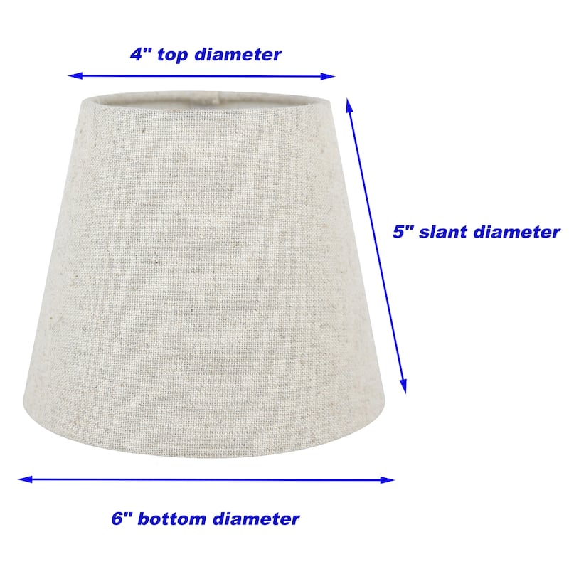 Meriville Linen Clip On Chandelier Lamp Shades, 4-inch by 6-inch by 5-inch