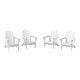 preview thumbnail 1 of 10, Laguna Weather Resistant Outdoor Patio Folding Adirondack Chairs (Set of 4) White