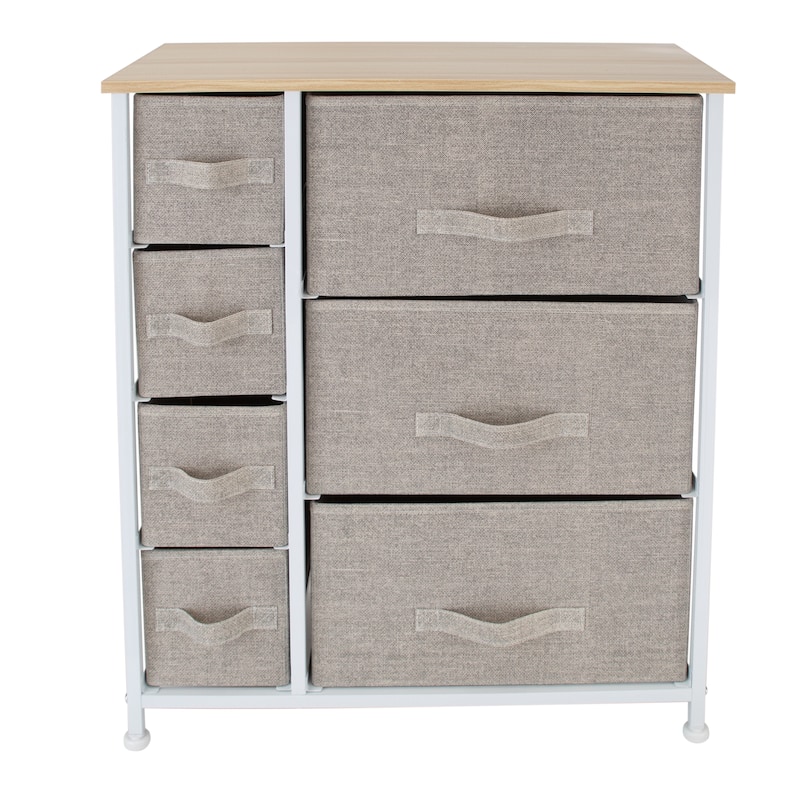 Simplify 7 Drawer Storage Dresser - Beige