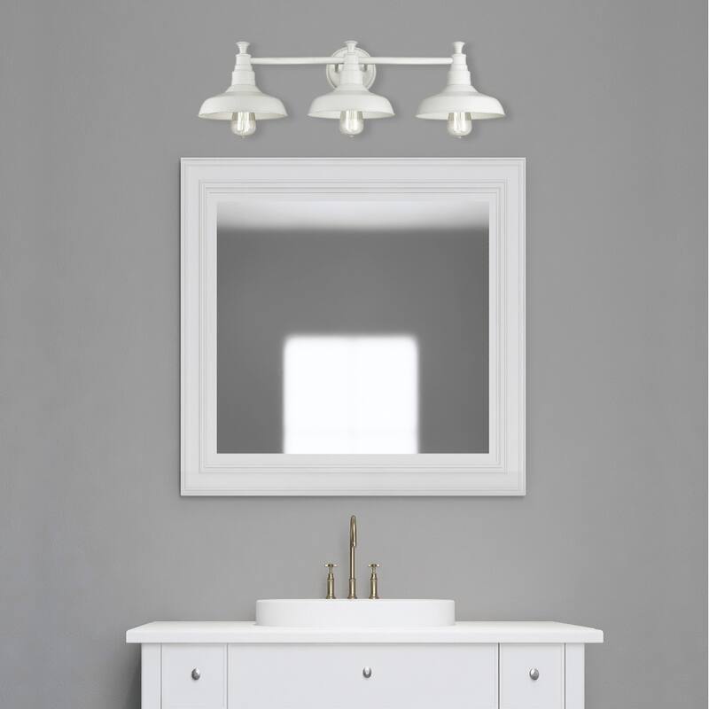 Kimball Industrial Farmhouse 3-Light Indoor Bathroom Vanity Light - White
