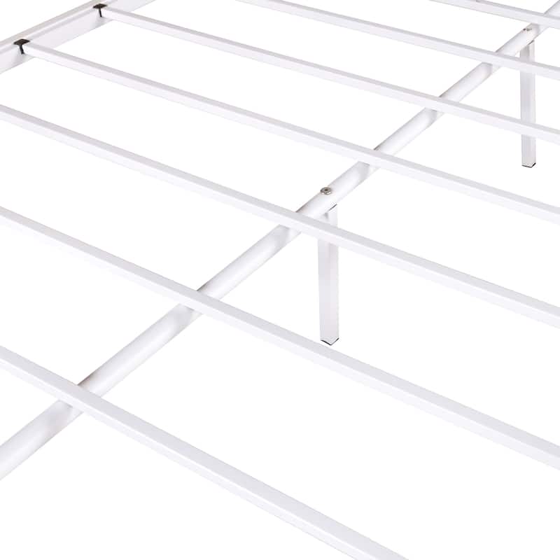 Twin-Over-Full Metal Bunk bed, Heavy Duty Bunk bed,Easy Assembly with Enhanced Upper-Level Guardrail, White