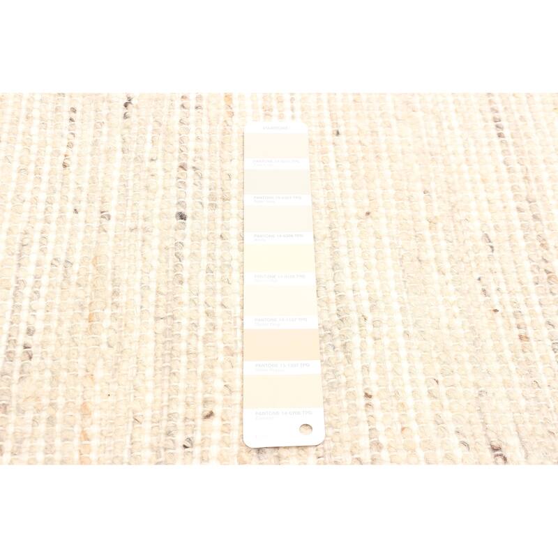 ECARPETGALLERY Braid weave Sienna Khaki Wool Rug - 4'11 x 8'6