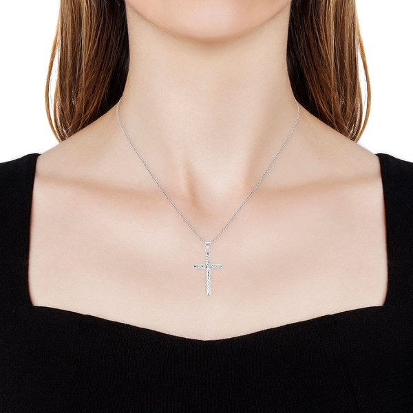 Shop LC 925 Sterling Silver Cross Pendant Necklace - Size 18 