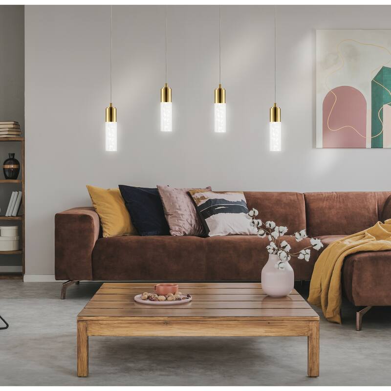 Cristal 1-Light Bubble Acrylic/Iron Modern Minimalist Integrated LED Pendant, by JONATHAN Y - 1 Light