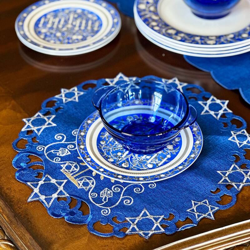 STP Goods 7.5" Hanukkah Porcelain Dessert Plate Set of 4