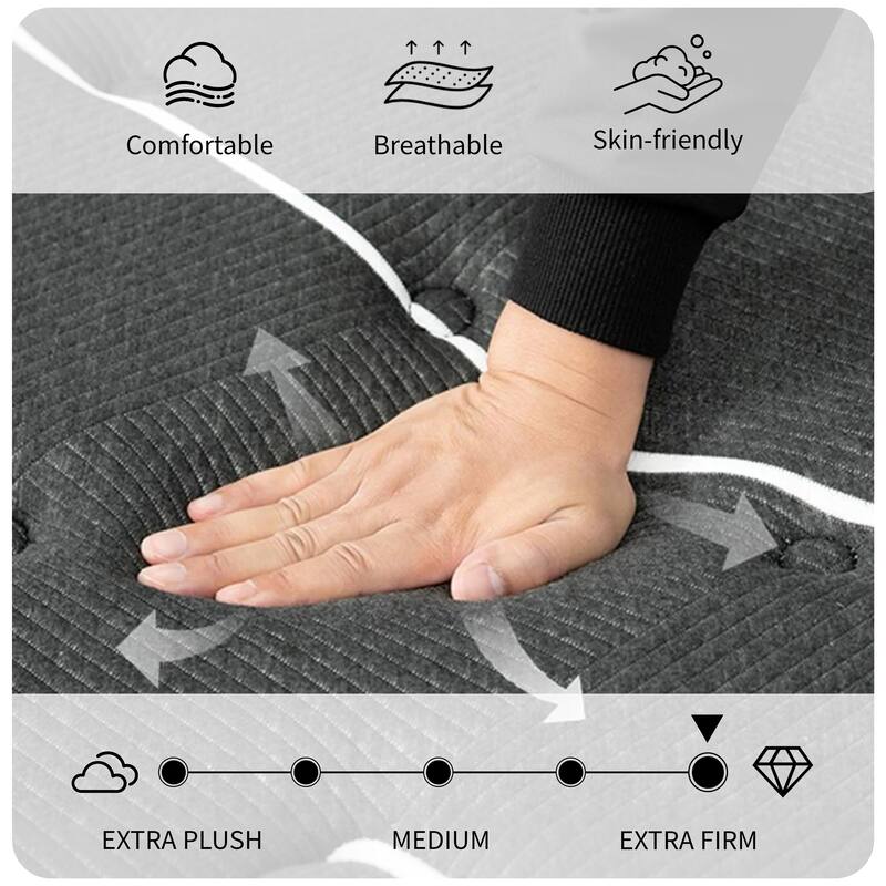 14 Inch Extra Firm Cooling Hybrid Mattress in a Box with Motion Isolation