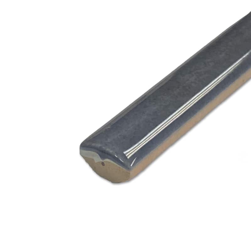Merola Tile Coco Demi-Bullnose Glossy Blue Night 1/2" x 7-7/8" Ceramic Wall Trim - (1 Tile)