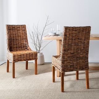 Safavieh Rural Woven Dining Wicker Arm Chairs