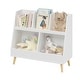 preview thumbnail 4 of 5, White Free Standing 5 Cubbies Wooden Open Bookcase