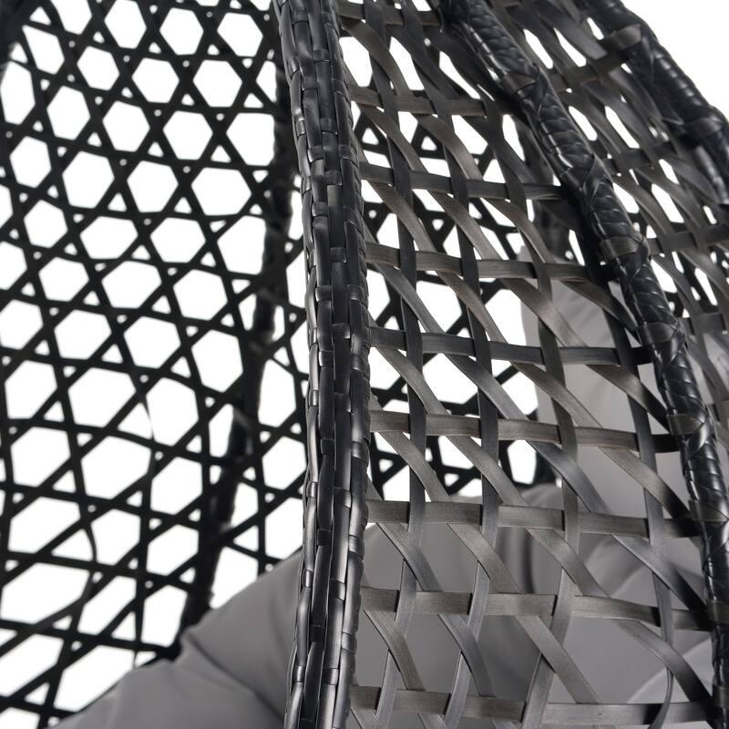 Sturdy Hammock Chair with Stand, Rattan Hanging Egg Chair with Soft Removable Cushion Swing Chairs for Balcony