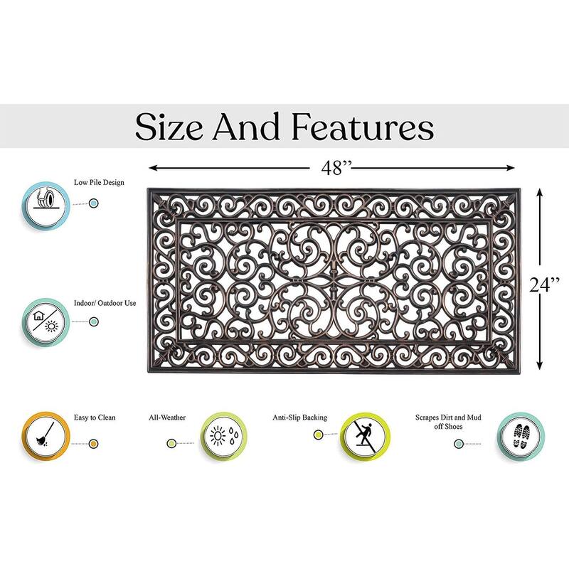 A1HC First Impression Natural Rubber Durable Attractive Entry Doormat