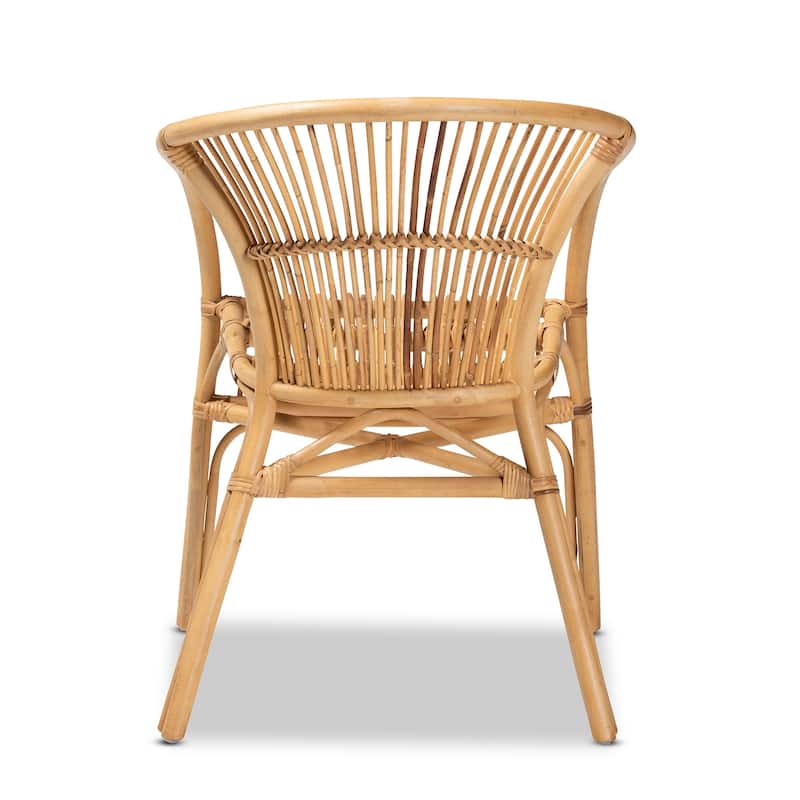 Murai Modern Bohemian Natural Brown Rattan Dining Chair