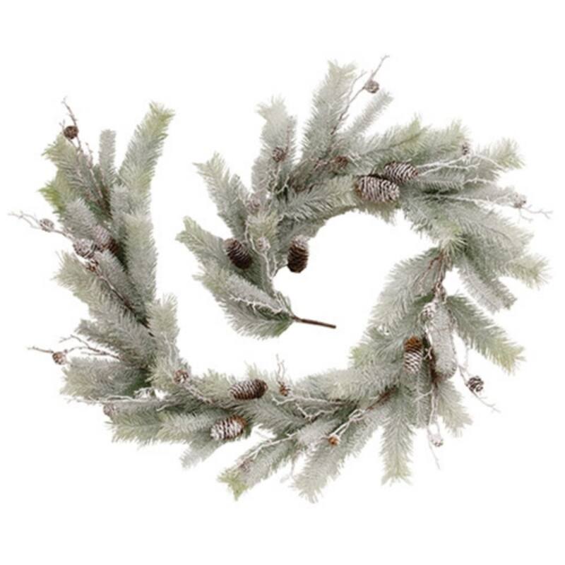 Snowy Bristle Pine & Boughs Garland - 6 Ft. - Multi