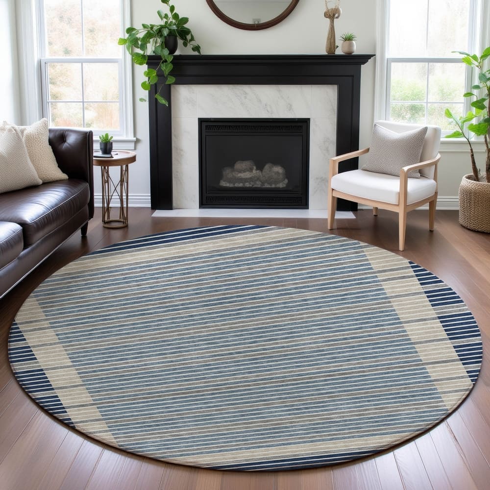Premium Washable Super Soft Border Geo Mayfield Rug