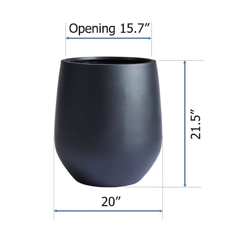 DreamPatio La Mirada 1-piece Fiberstone Tapered Planter for Indoor/Outdoor - 20x20x21.5 - Black