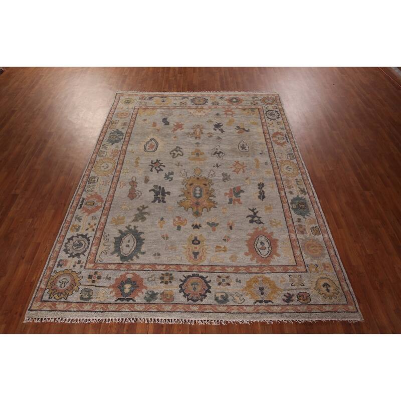 Oushak Indian Area Rug Handmade Oriental Wool Carpet - 7'10" x 10'2"