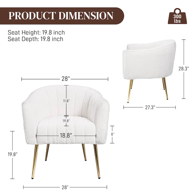 Ouyessir Oversized Modern Upholstered Accent Chair with Tufted Back
