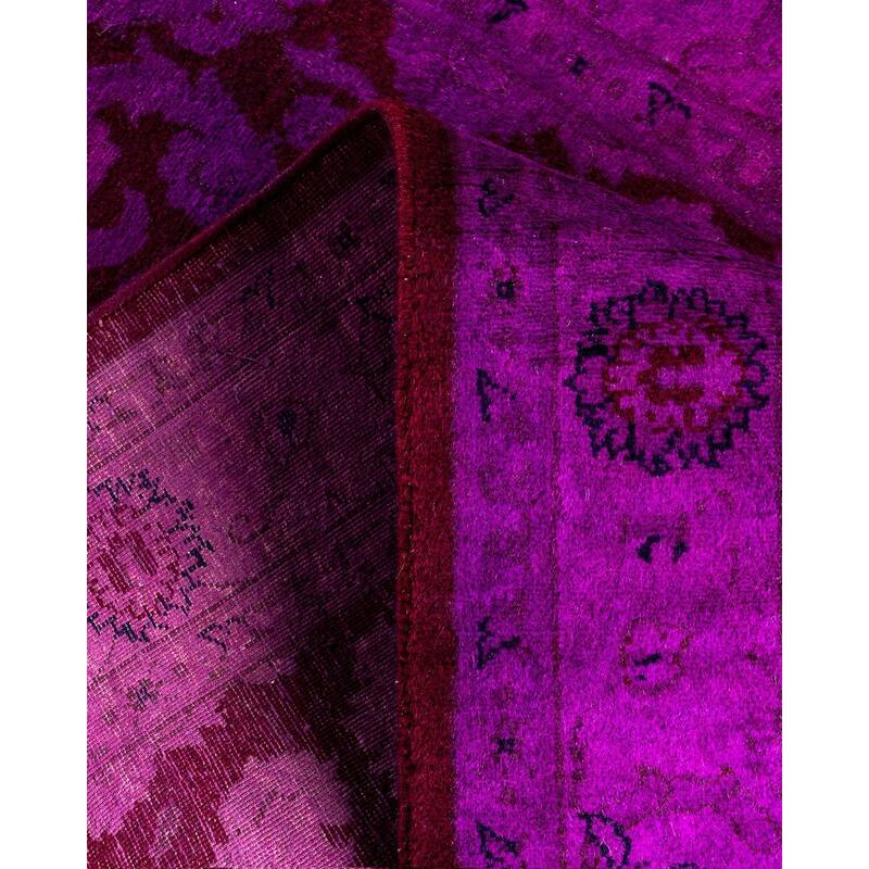 Fine Vibrance One-of-a-Kind Hand-Knotted Runner Rug - Purple, 2' 7" x 12' 9" - 2' 7" x 12' 9"