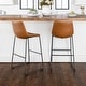 preview thumbnail 35 of 50, Middlebrook Prusiner 30-inch Faux Leather Bar Stool (Set of 2) Whiskey Brown